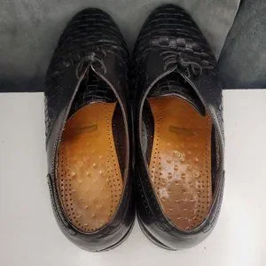 Shoes | Meltonian Black Leather Dress Shoes Woven Us Mens 1  display picture 3